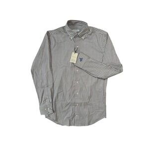 Peter Millar Crown Lite Mens Plaid Button Down Shirt Size Small Ocean Reef Club